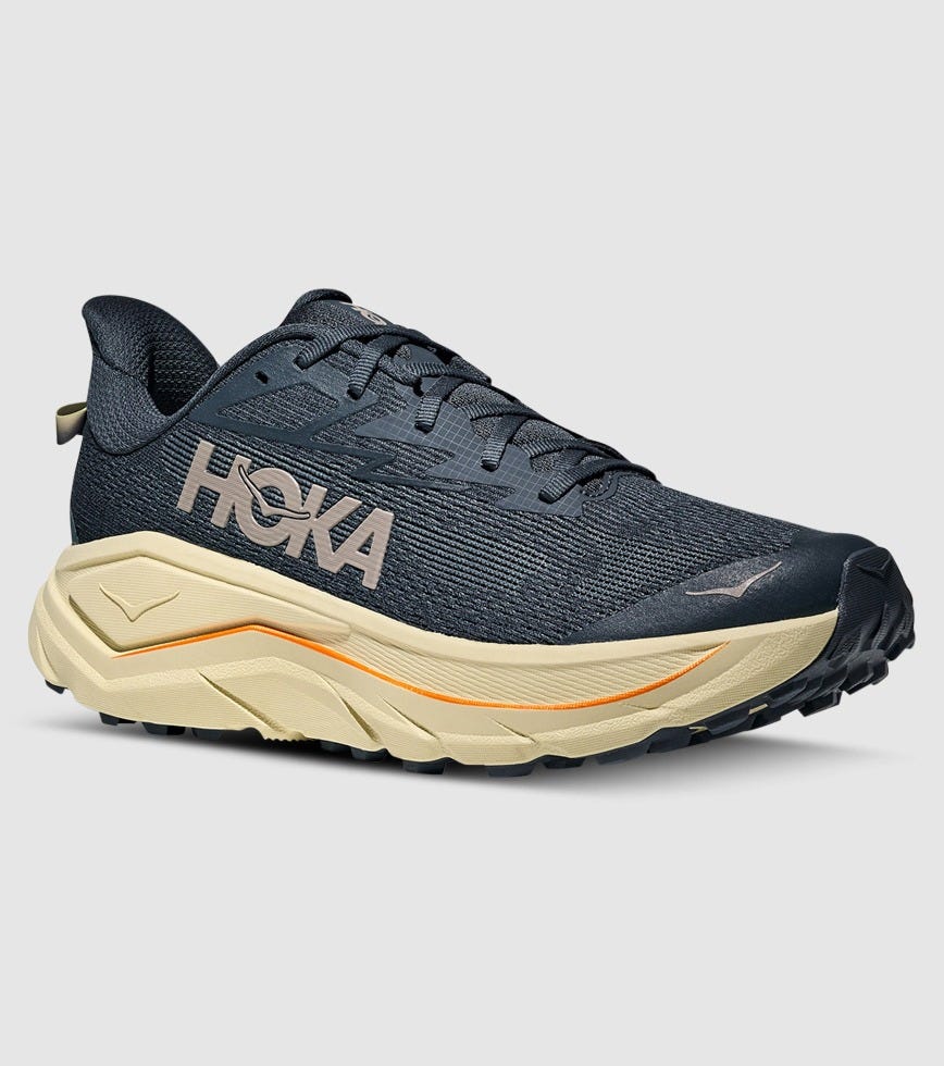Hoka Challenger 8 D Width - Mens Faded Navy/Pampas Grass