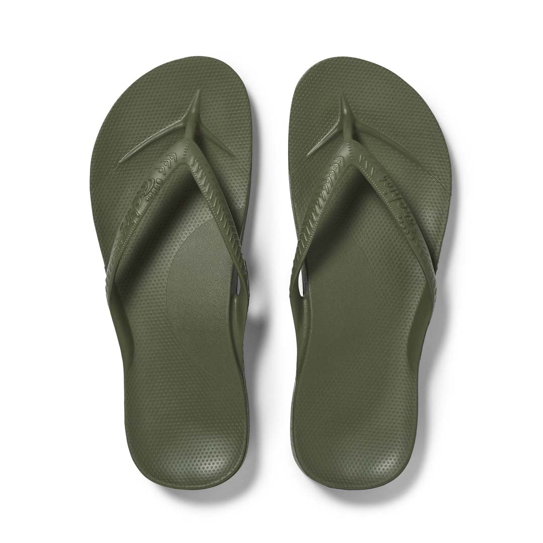 Archies High Arch Thongs - Khaki