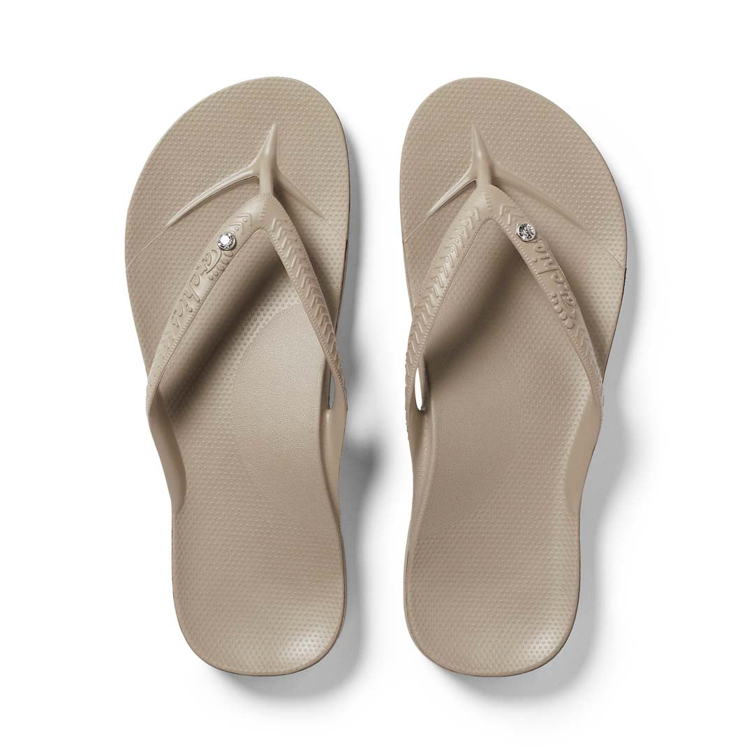 Archies High Arch Thongs - Crystal Taupe