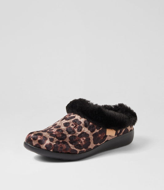 Fifi Xw Leopard Velvet Slippers