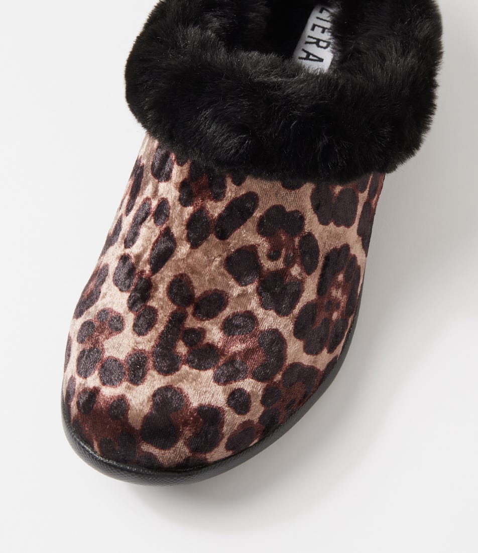 Fifi Xw Leopard Velvet Slippers