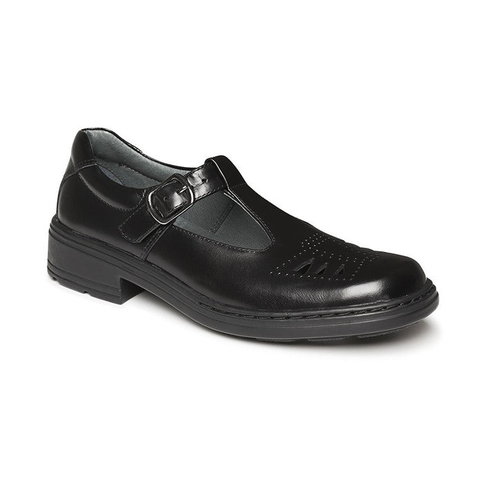 Clarks Ingrid Junior - Black Hi-Shine